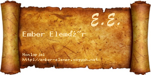 Ember Elemér névjegykártya