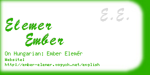 elemer ember business card